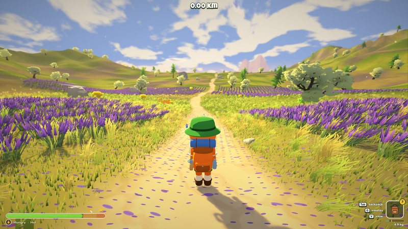 The game on the trail with the stamina bar bottom left